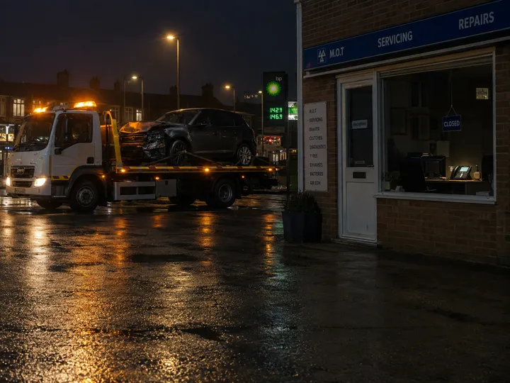 After-hours accident recovery call handled by AI answering service