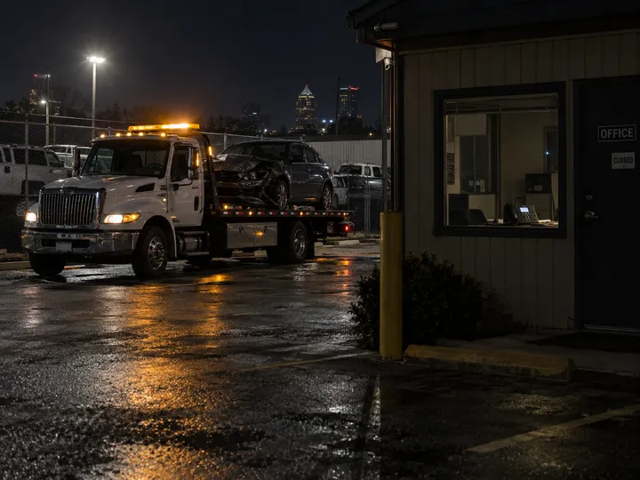 After-hours accident recovery call handled by AI answering service