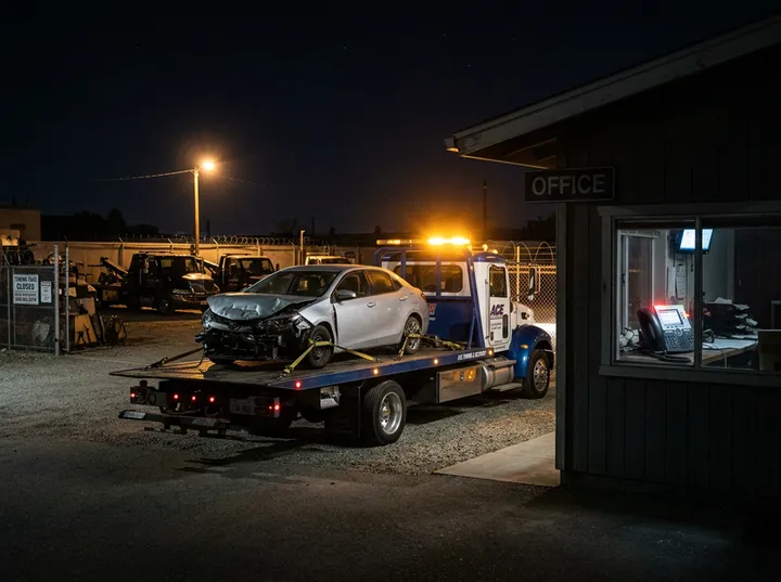 After-hours accident recovery call handled by AI answering service