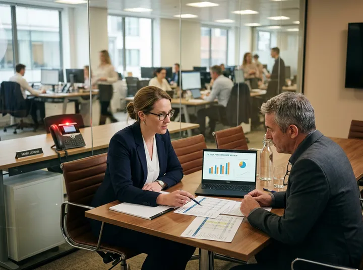 Accountant in meeting while AI handles incoming call