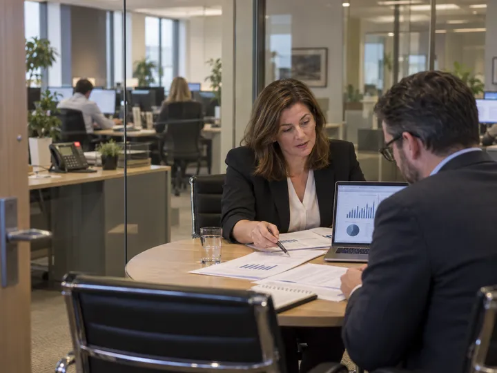 Accountant in meeting while AI handles incoming call