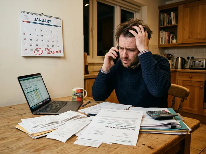Business owner calling accountant about CRA tax deadline