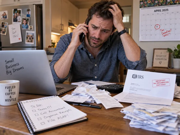 Business owner calling CPA about IRS tax filing deadline