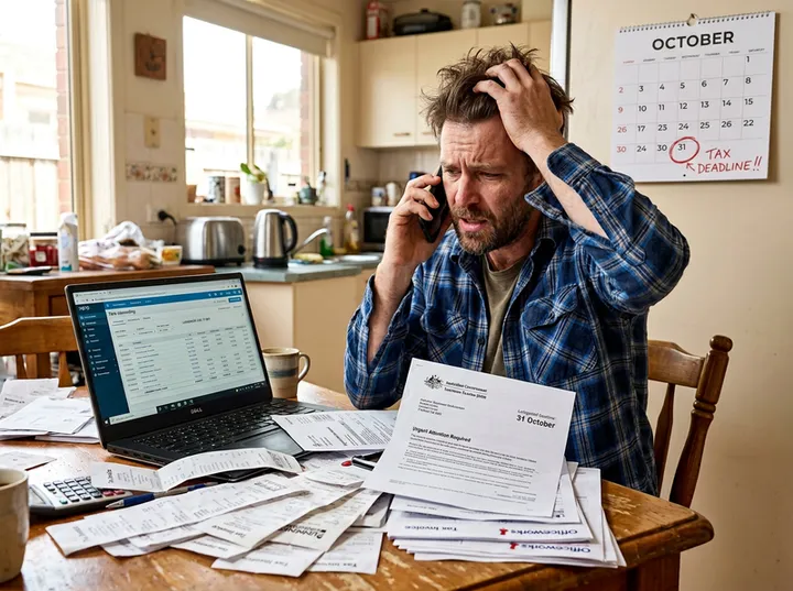 Business owner calling accountant about ATO BAS deadline