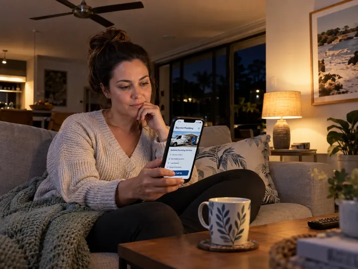 After-hours business enquiry being answered by AI phone service