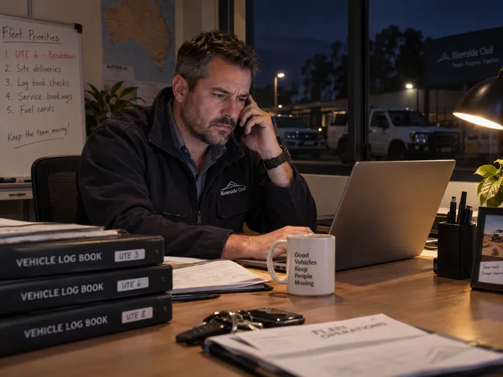 After-hours fleet vehicle repair call being answered by AI phone service