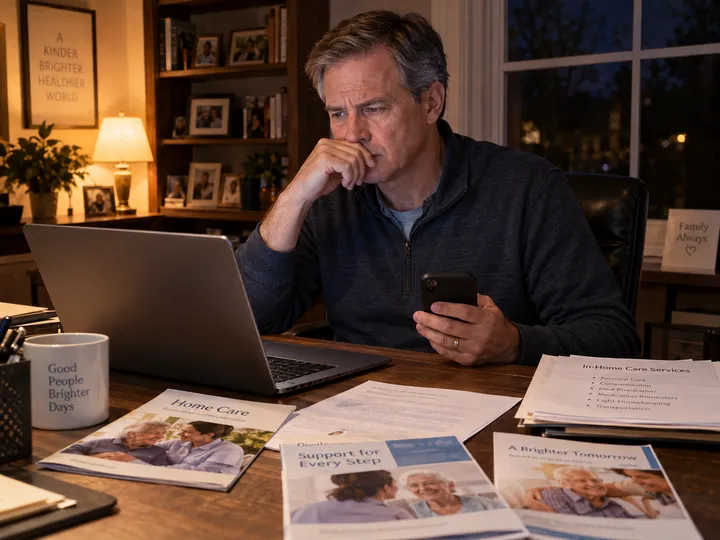 After-hours home health care inquiry being answered by AI phone service