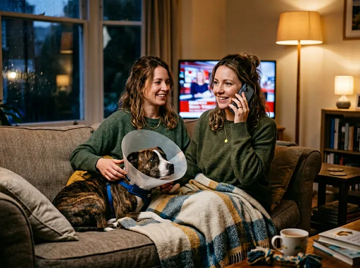 Evening call about special care dog walking answered by AI