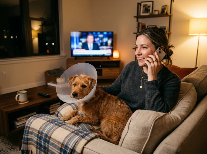 Evening call about special care dog walking answered by AI