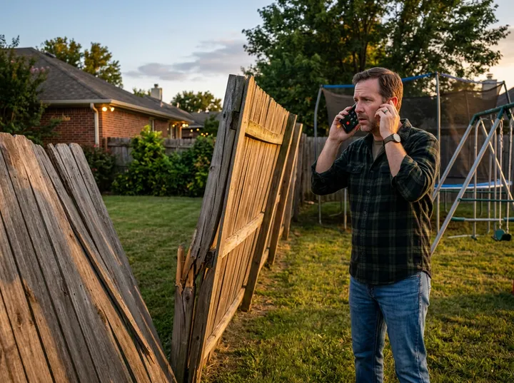 After-hours fence concern call being answered by AI phone service