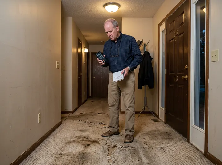 After-hours landlord flooring call being answered by AI phone service