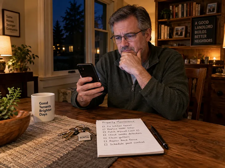 After-hours property manager call being answered by AI phone service