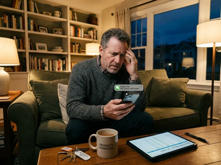 After-hours landlord maintenance call being answered by AI phone service