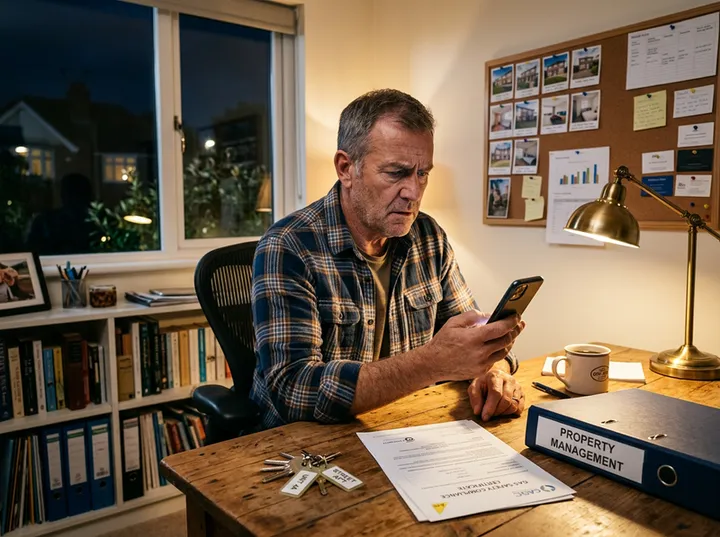 After-hours commercial AC call being answered by AI phone service