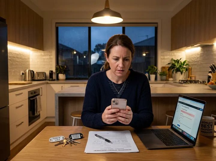 After-hours property manager call being answered by AI phone service