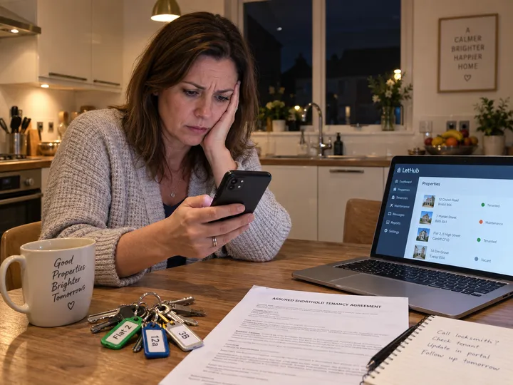 After-hours property manager call being answered by AI phone service