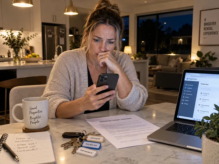 After-hours property manager call being answered by AI phone service