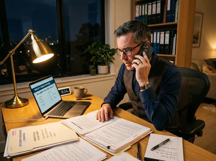 After-hours conveyancer call about property settlement answered by AI phone service