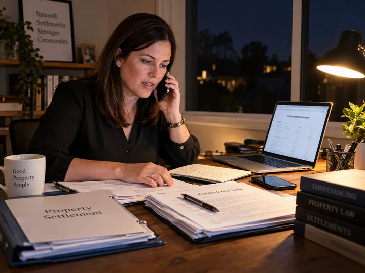 After-hours conveyancer call about property settlement answered by AI phone service