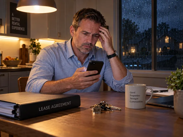 After-hours roofing emergency call being answered by AI phone service