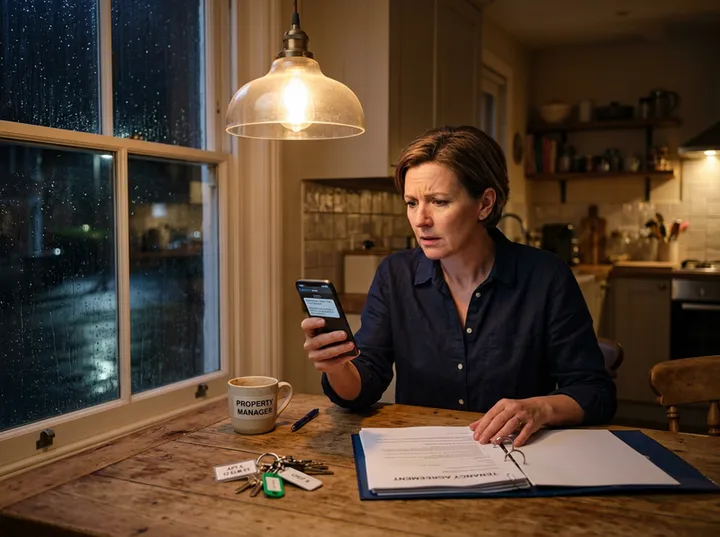 After-hours roofing emergency call being answered by AI phone service