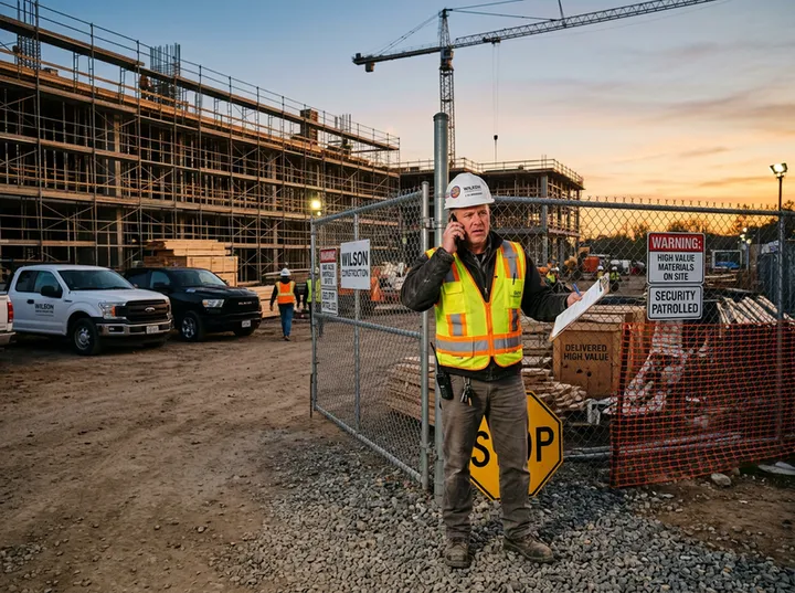 Urgent evening call about construction site security answered by AI