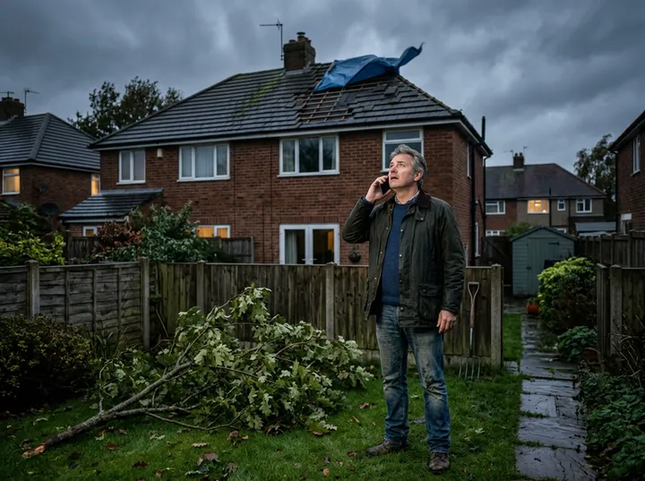 After-hours emergency call about storm damage being answered by AI service