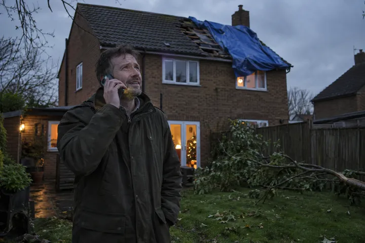 After-hours emergency call about winter storm damage being answered by AI service