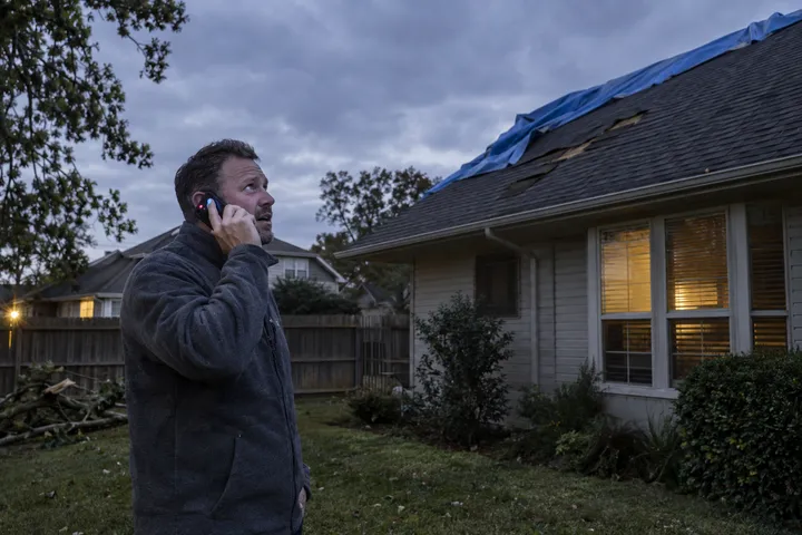 After-hours emergency call about storm damage being answered by AI service