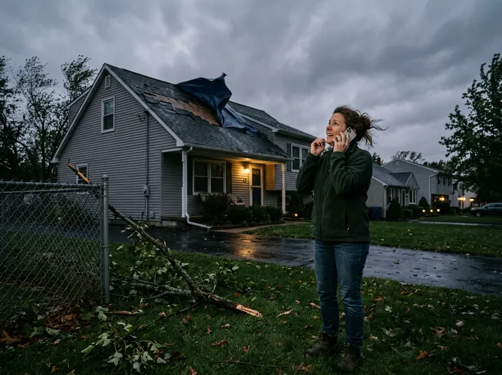 After-hours emergency call about storm damage being answered by AI service