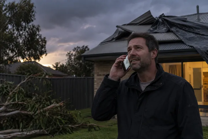 After-hours emergency call about storm damage being answered by AI service