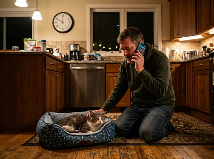 After-hours pet emergency call answered by AI service