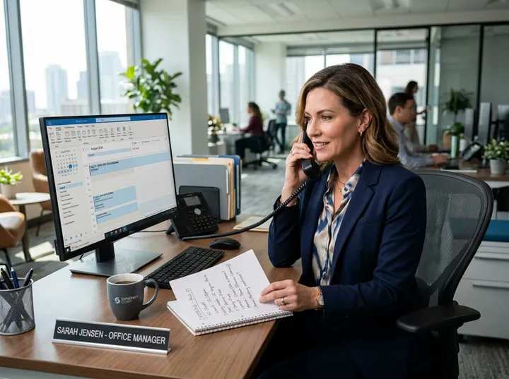 Corporate client booking catering via AI receptionist