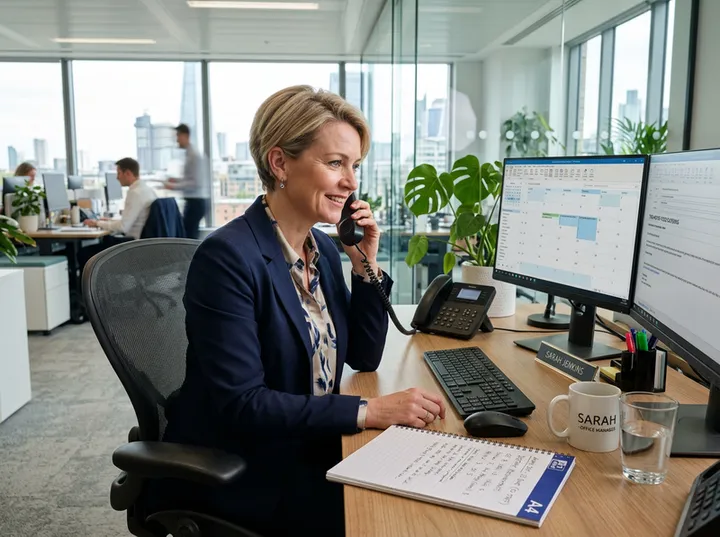 Corporate client booking catering via AI receptionist