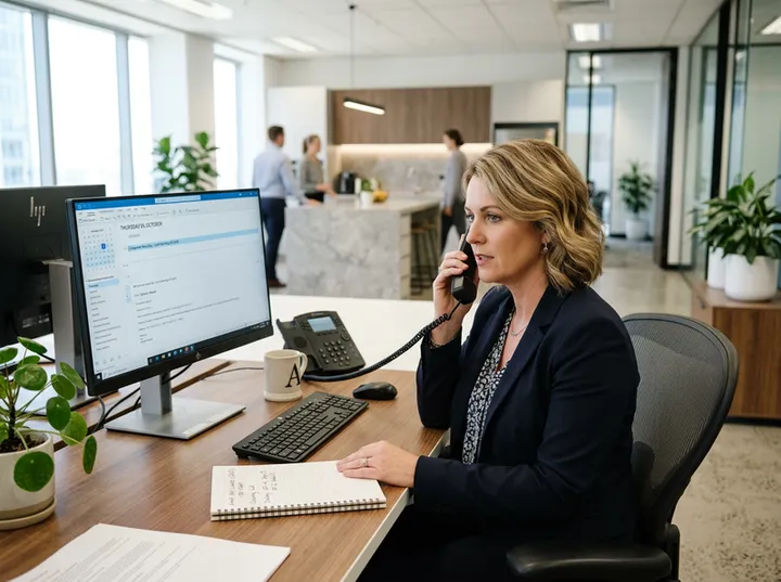 Corporate client booking catering via AI receptionist