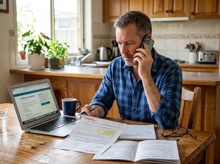 Patient calling to check health fund coverage for chiropractic treatment
