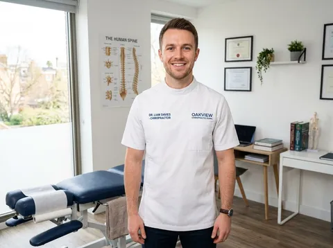 A chiropractic reception desk with practice management software open on the screen and the phone within reach