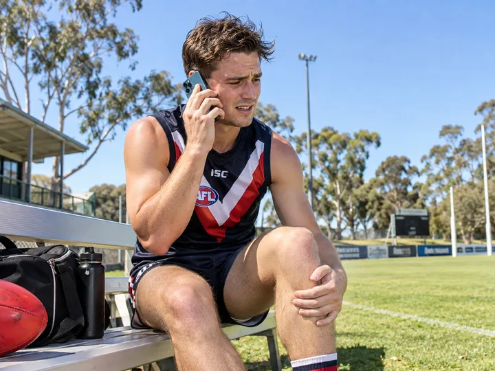 Athlete calling for urgent physiotherapy appointment for sports injury