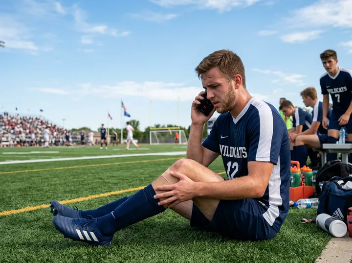 Athlete calling for urgent physical therapy appointment for sports injury