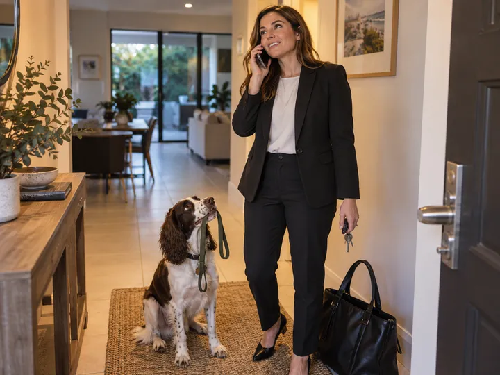 Dog owner calling to book regular dog walking service