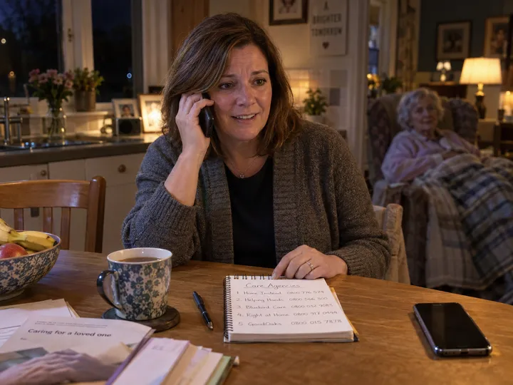 Family member calling about home care being answered by AI answering service