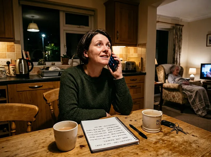 Family member calling about home care being answered by AI answering service