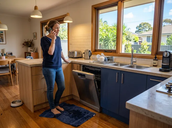 Emergency home repair call being handled by AI answering service