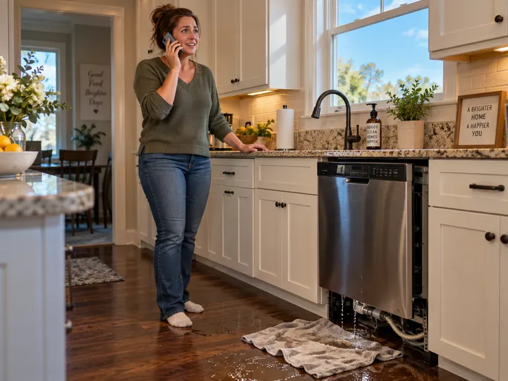 Emergency home repair call being handled by AI answering service