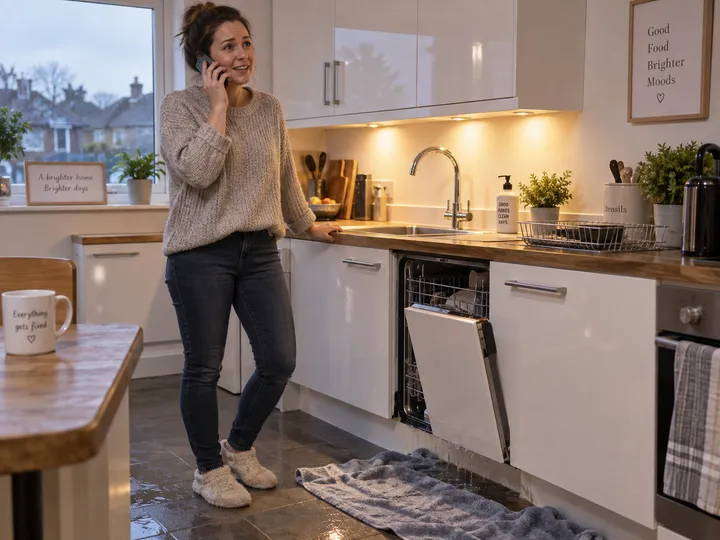 Emergency home repair call being handled by AI answering service