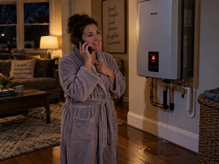 Emergency plumbing service call being handled by AI answering service