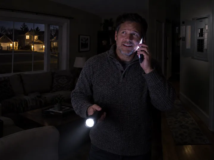 Emergency power outage call being handled by AI answering service