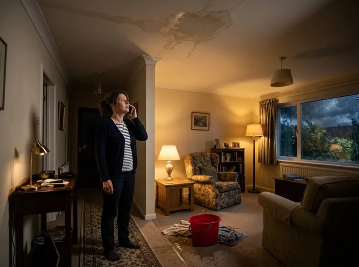 Emergency storm damage call being handled by AI answering service