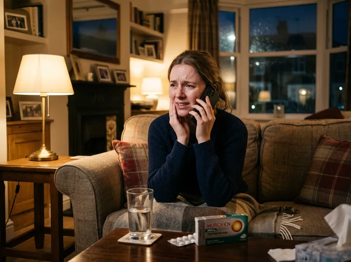 Emergency toothache call being handled by AI dental receptionist