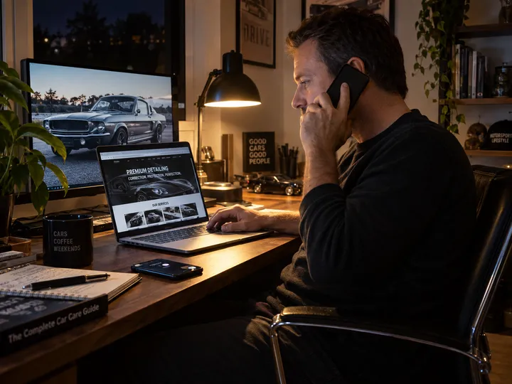 Evening detailing booking enquiry answered by AI phone service
